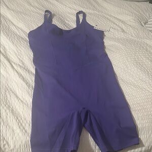 Bandier Women's Purple Fitted Romper to  workout